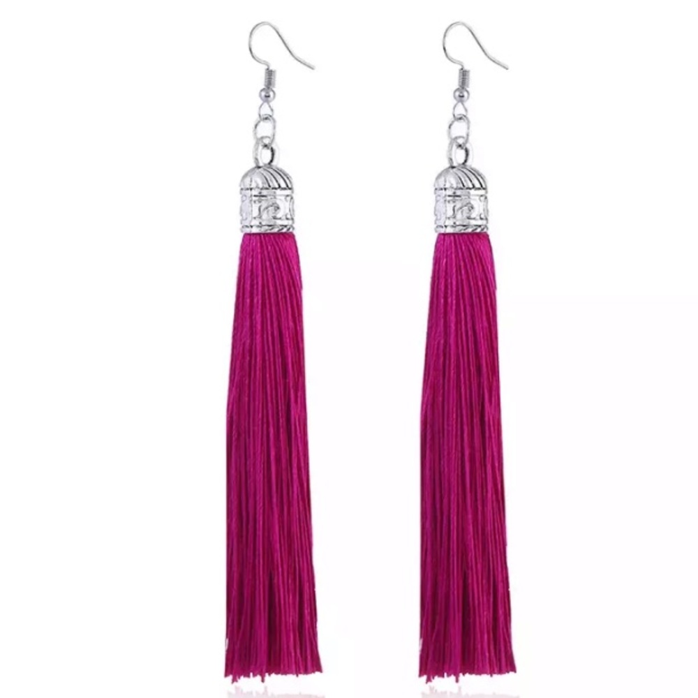 💙💎💲FIRM🛍➕BUNDLE➕4 DISCOUNT! HOT PINK💗TASSELS! - Picture 4 of 6